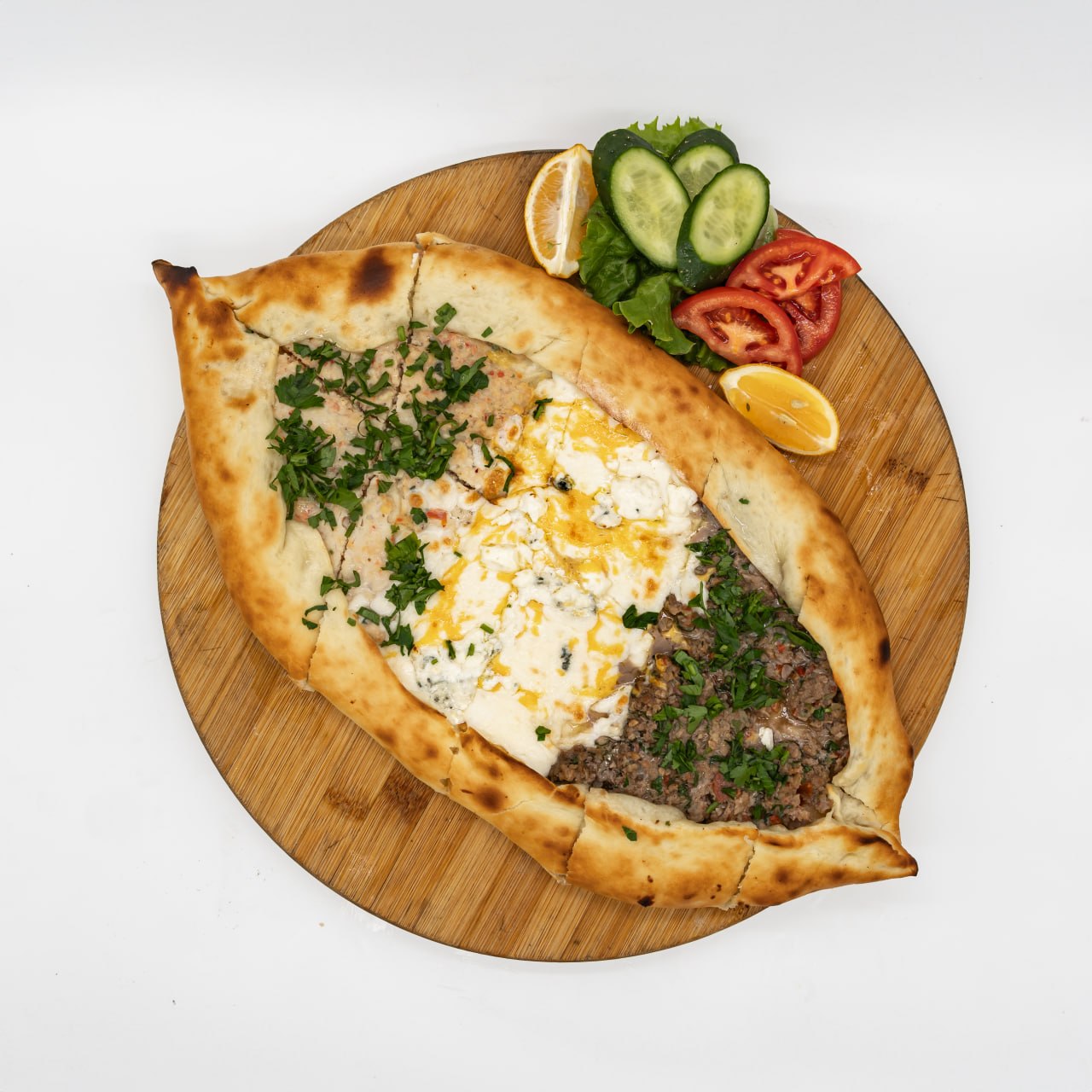 Pide Mix {cheese meat+chicken}
